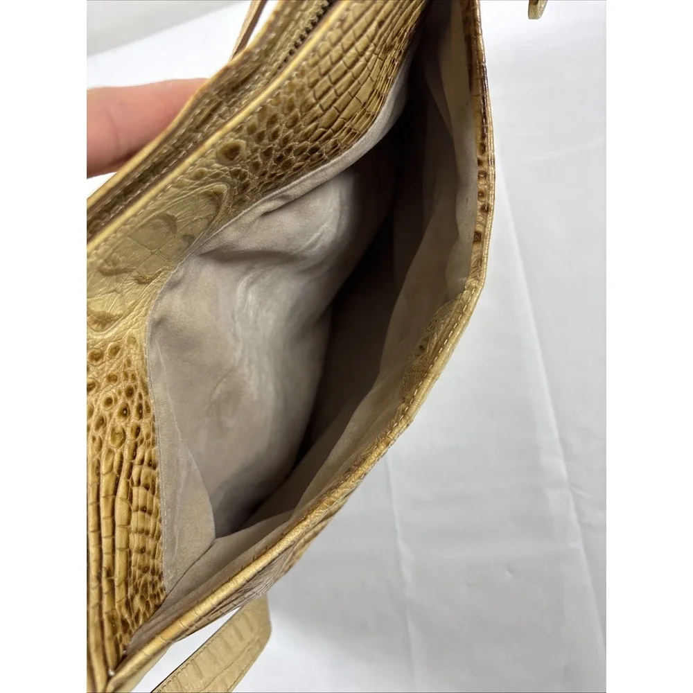 VTG Brahmin Sunburst Melbourne Croc Embossed Leather‎ Shoulder Hobo HandBag Y2K